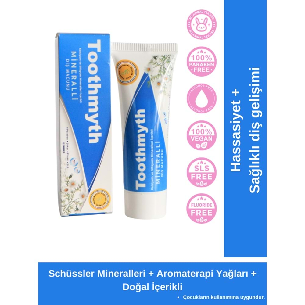 TOOTHMYTH MİNERALLİ DİŞ MACUNU Papatya, Zerdeçal, Misvak özlü 75 ml