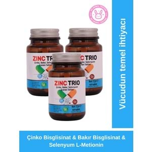 ZINC TRIO 60 3’LÜ PAKET Çinko, Bakır, Selenyum içeren tablet